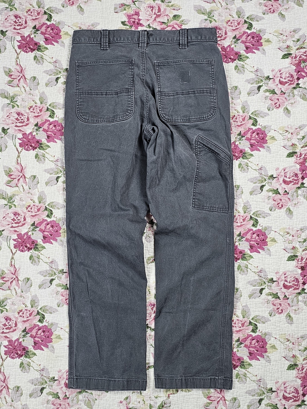 Carhartt Relaxed Fit Gray Canvas Workwear Pants Cargo Pockets 30×28